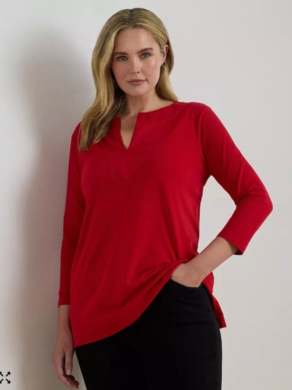 Ralph Lauren Plus Size Jersey Three-Quarter-Sleeve Tunic 2X